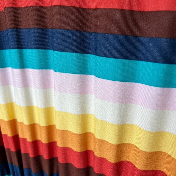ModCloth Dress Womens Size Large Colorful Striped Elastic Waist Comfort Jersey - Picture 15 of 16